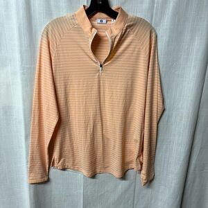 FJ Striped Orange Quarter-Zip Pullover
